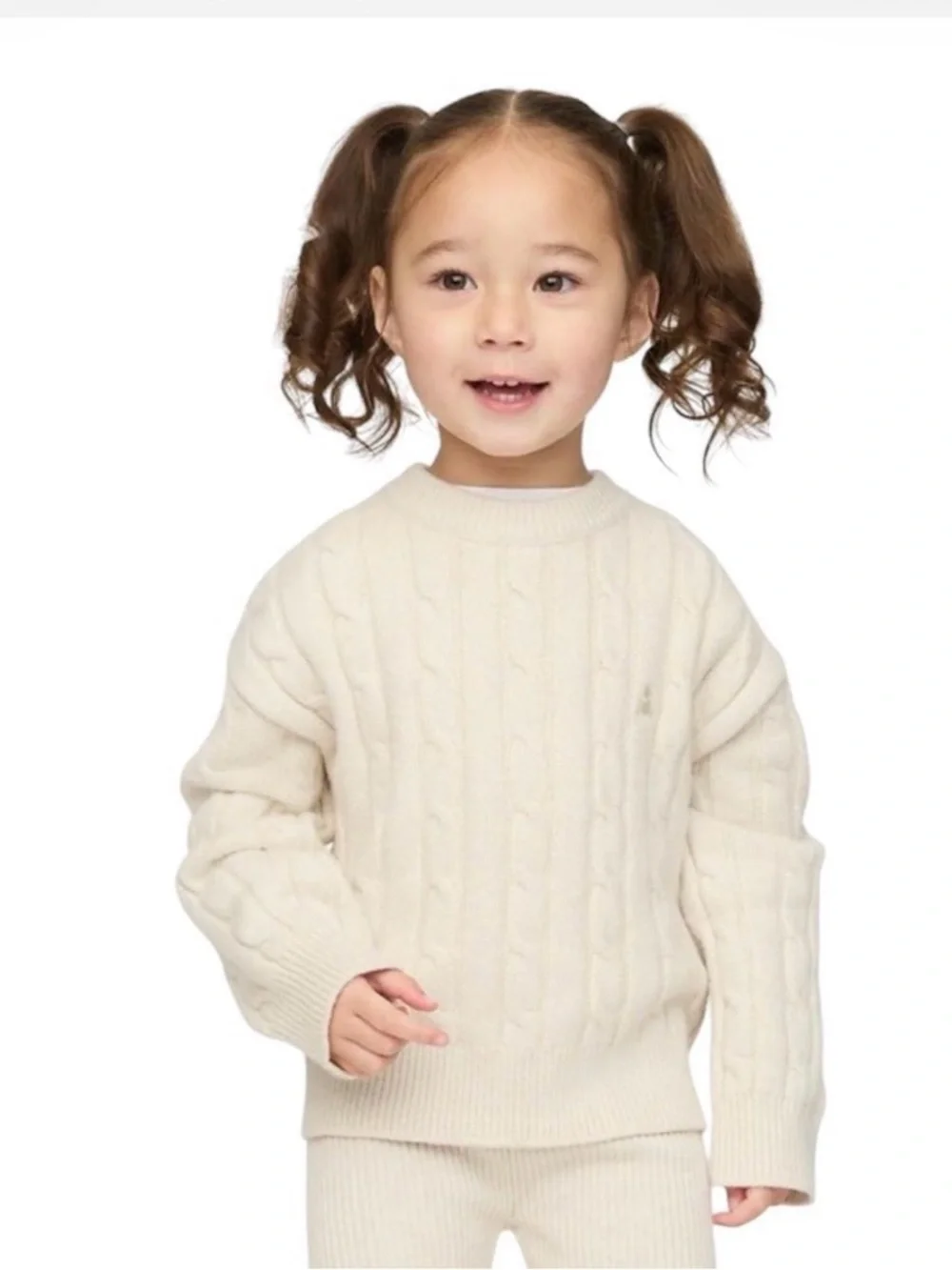 GAP Cream Cable Knit Kids Sweater size 5 years unisex off white crewneck